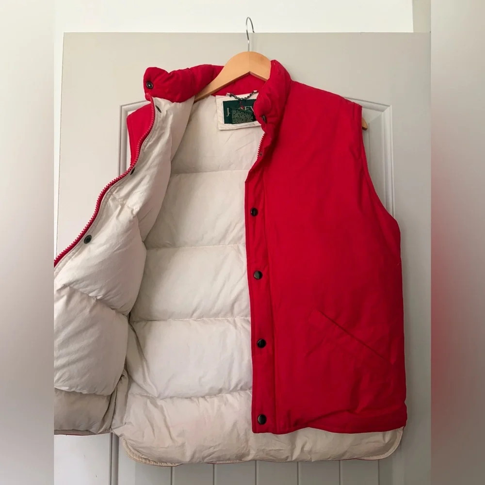J. Crew Outfitters Vintage 90s Red Goose Down Cotton Puffer Vest | Men’s Small